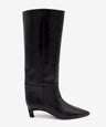 GAELLE - Bota alta de caña ancha en piel lisa semibrillo - Zapatos Negros - Zapatos de mujer Ángel Alarcón - Women Shoes 2026