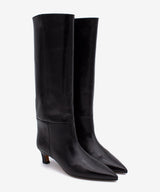 GAELLE - Bota alta de caña ancha en piel lisa semibrillo - Zapatos Negros - Zapatos de mujer Ángel Alarcón - Women Shoes 2026