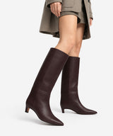 GAELLE - Bota alta de caña ancha en piel lisa semibrillo - Zapatos m. oscuro - Zapatos de mujer Ángel Alarcón - Women Shoes 2026