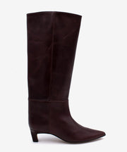 GAELLE - Bota alta de caña ancha en piel lisa semibrillo - Zapatos m. oscuro - Zapatos de mujer Ángel Alarcón - Women Shoes 2026