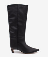 GAELLE - Bota gaucha de piel lisa con tacón de madera - Zapatos Negros - Zapatos de mujer Ángel Alarcón - Women Shoes 2026