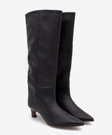GAELLE - Bota gaucha de piel lisa con tacón de madera - Zapatos Negros - Zapatos de mujer Ángel Alarcón - Women Shoes 2026