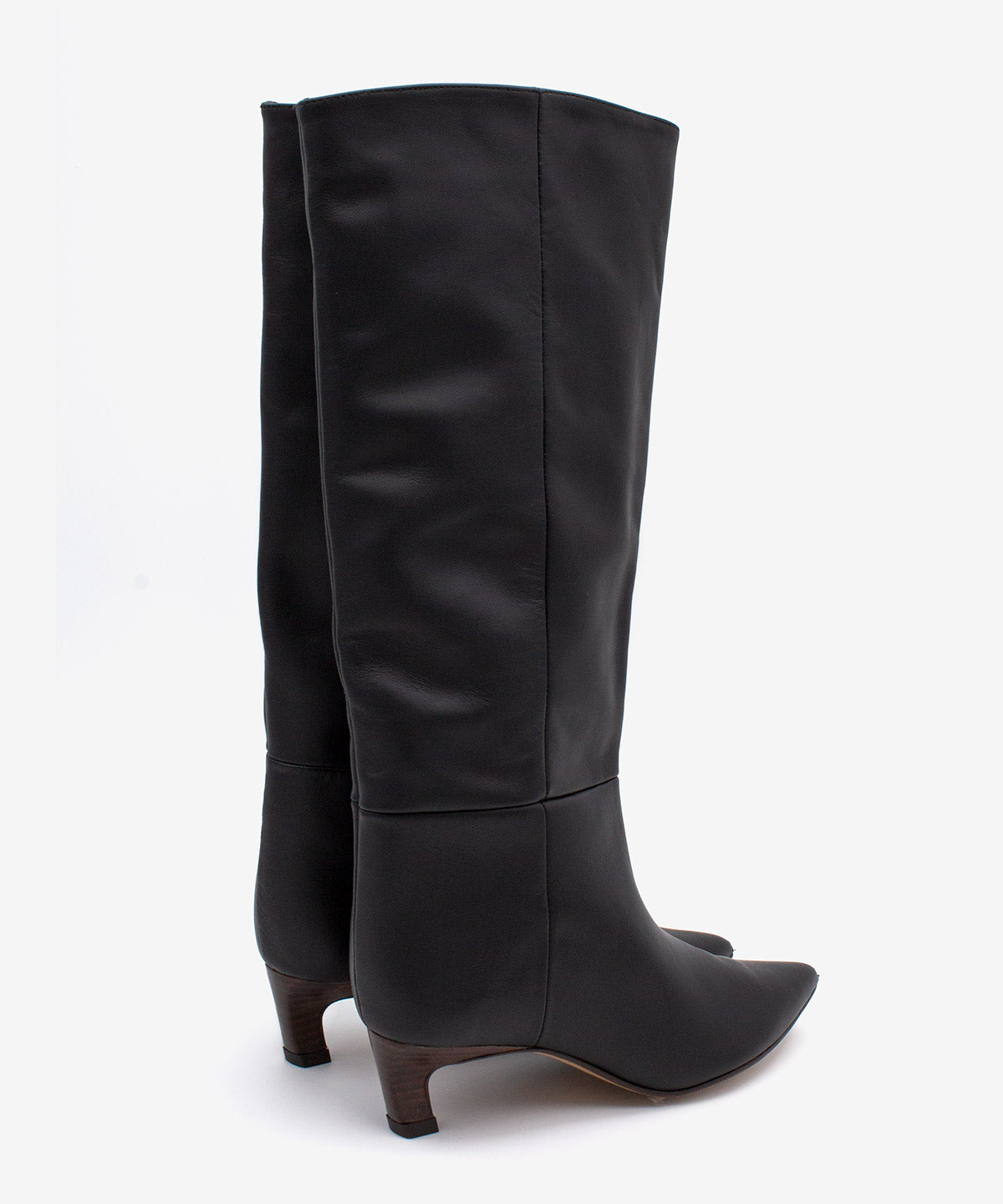 GAELLE - Bota gaucha de piel lisa con tacón de madera - Zapatos Negros - Zapatos de mujer Ángel Alarcón - Women Shoes 2026