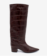 JOVANNA - Bota gaucha de tacón ancho de piel print croco - Zapatos m. oscuro - Zapatos de mujer Ángel Alarcón - Women Shoes 2026
