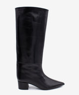 JOVANNA - Bota gaucha de tacón ancho de piel lisa semibrillante - Zapatos Negros - Zapatos de mujer Ángel Alarcón - Women Shoes 2026