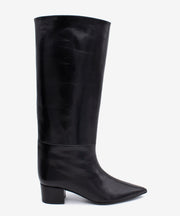 JOVANNA - Bota gaucha de tacón ancho de piel lisa semibrillante - Zapatos Negros - Zapatos de mujer Ángel Alarcón - Women Shoes 2026