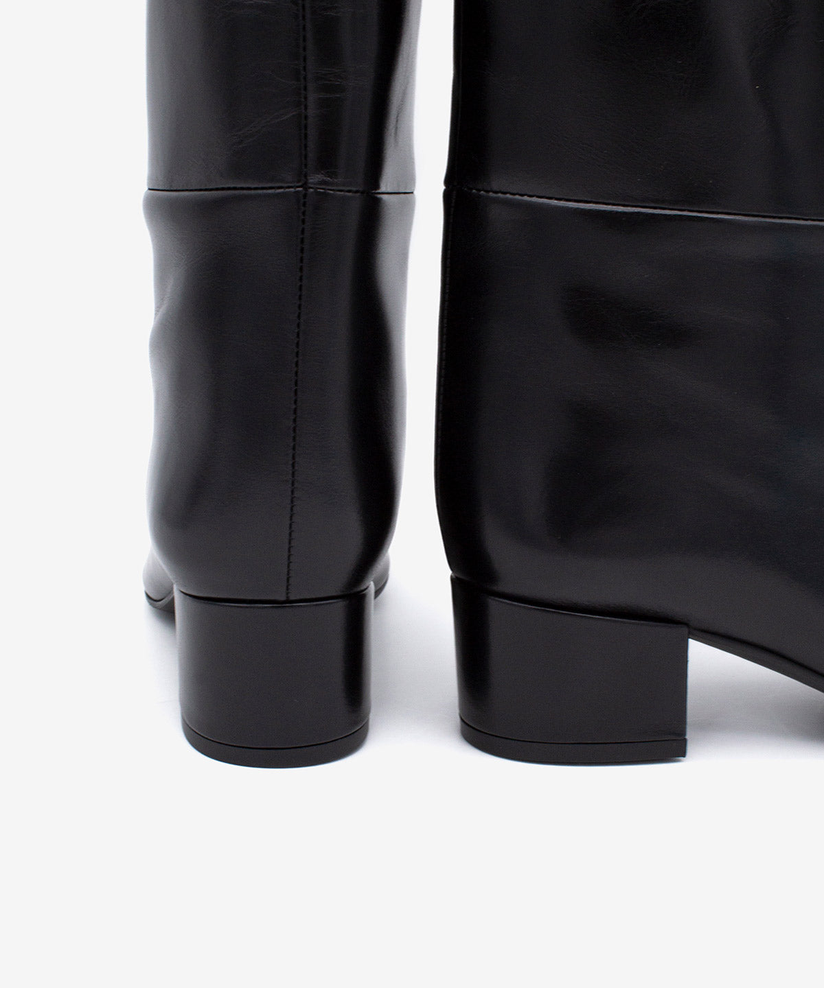 JOVANNA - Bota gaucha de tacón ancho de piel lisa semibrillante - Zapatos Negros - Zapatos de mujer Ángel Alarcón - Women Shoes 2026
