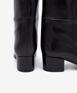 JOVANNA - Bota gaucha de tacón ancho de piel lisa semibrillante - Zapatos Negros - Zapatos de mujer Ángel Alarcón - Women Shoes 2026