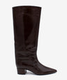 JOVANNA - Bota gaucha de piel brillante y tacón ancho de piel brillante texturizada - Zapatos m. oscuro - Zapatos de mujer Ángel Alarcón - Women Shoes 2026
