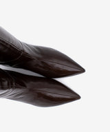 JOVANNA - Bota gaucha de piel brillante y tacón ancho de piel brillante texturizada - Zapatos m. oscuro - Zapatos de mujer Ángel Alarcón - Women Shoes 2026