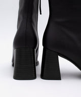 TRIMIA - Botín de piel natural con tacón ancho de efecto madera - Zapatos Negros - Zapatos de mujer Ángel Alarcón - Women Shoes 2026