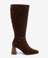 TRITAS - Bota alta de serraje con tacón ancho efecto madera - Zapatos m. oscuro - Zapatos de mujer Ángel Alarcón - Women Shoes 2026