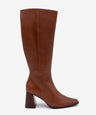 TRITAS - Bota alta de piel lisa semibrillante con tacón efecto madera - SIENA (C.Vazquez) - Zapatos de mujer Ángel Alarcón - Women Shoes 2026