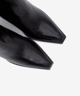 MIRETTE - Botín western de mujer de tacón ancho geométrico en piel lisa semibrillo - Zapatos Negros - Zapatos de mujer Ángel Alarcón - Women Shoes 2026