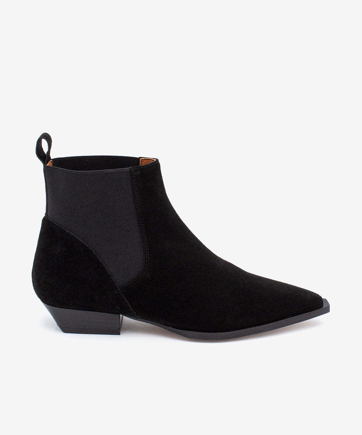 NEGADE - Botín chelsea de tacón bajo en serraje - Zapatos Negros - Zapatos de mujer Ángel Alarcón - Women Shoes 2026