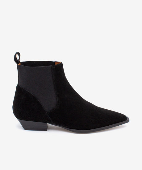 NEGADE - Botín chelsea de tacón bajo en serraje - Zapatos Negros - Zapatos de mujer Ángel Alarcón - Women Shoes 2026