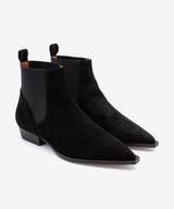 NEGADE - Botín chelsea de tacón bajo en serraje - Zapatos Negros - Zapatos de mujer Ángel Alarcón - Women Shoes 2026