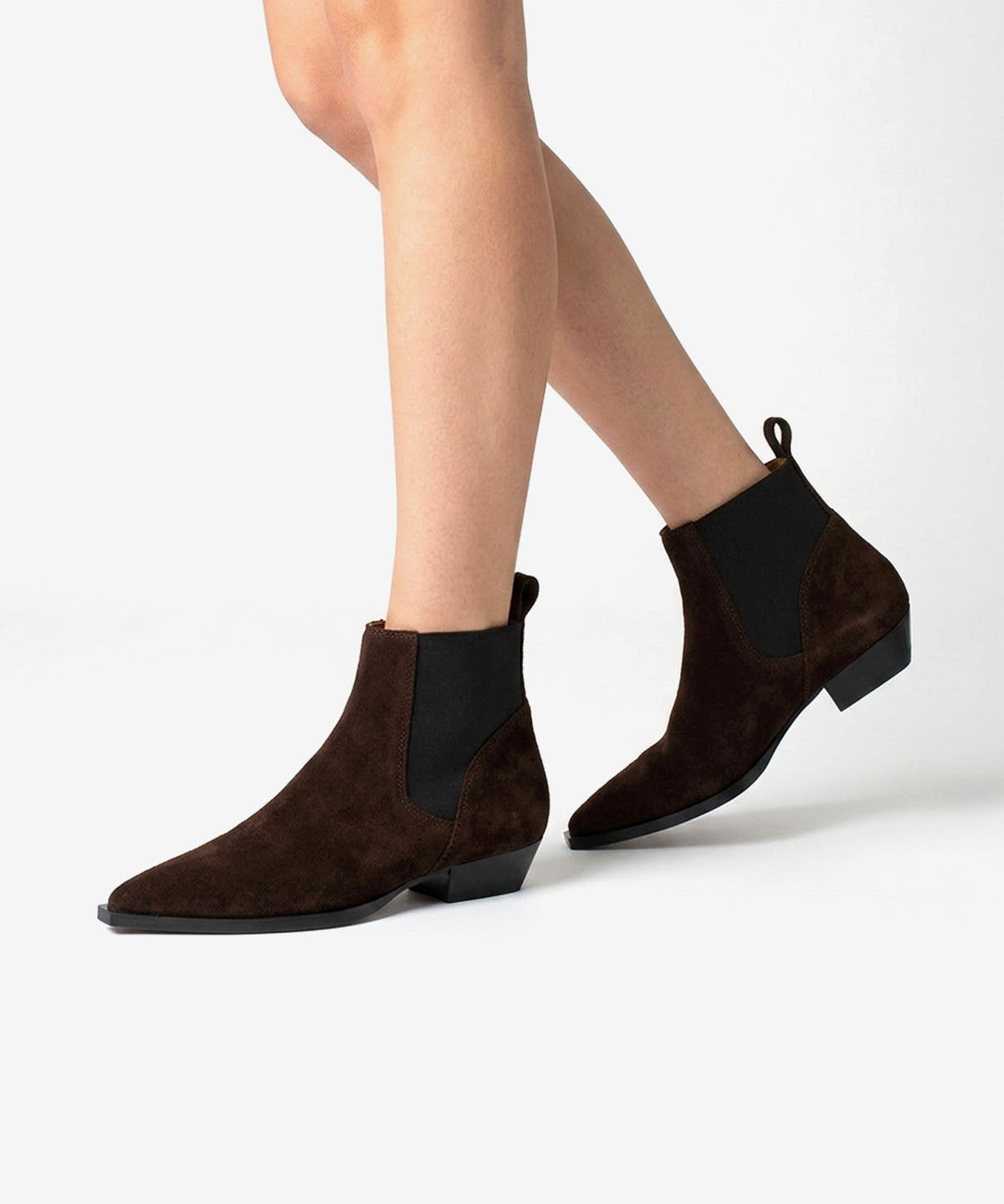 NEGADE - Botín chelsea de tacón bajo en serraje - Zapatos Negros - Zapatos de mujer Ángel Alarcón - Women Shoes 2026