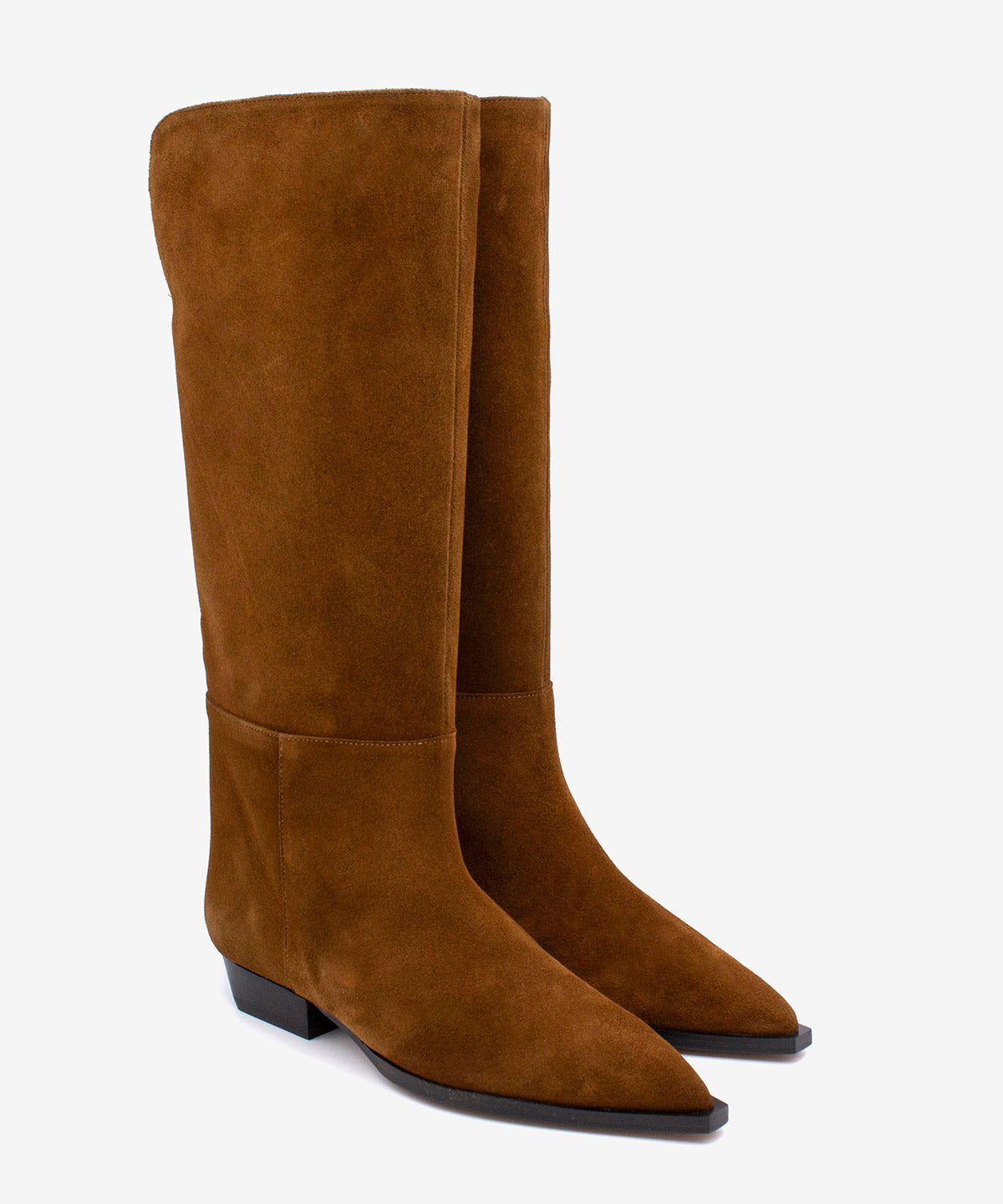 EMIRA - Bota alta de estilo western con puntera fina de serraje - Zapatos marrones - Zapatos de mujer Ángel Alarcón - Women Shoes 2026