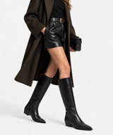 EMIRA - Bota alta de estilo western con puntera fina en piel lisa semibrillo - Zapatos Negros - Zapatos de mujer Ángel Alarcón - Women Shoes 2026