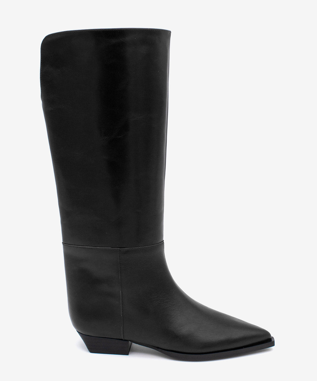 EMIRA - Bota alta de estilo western con puntera fina en piel lisa semibrillo - Zapatos Negros - Zapatos de mujer Ángel Alarcón - Women Shoes 2026