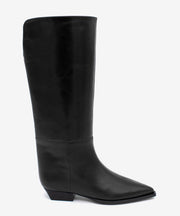 EMIRA - Bota alta de estilo western con puntera fina en piel lisa semibrillo - Zapatos Negros - Zapatos de mujer Ángel Alarcón - Women Shoes 2026