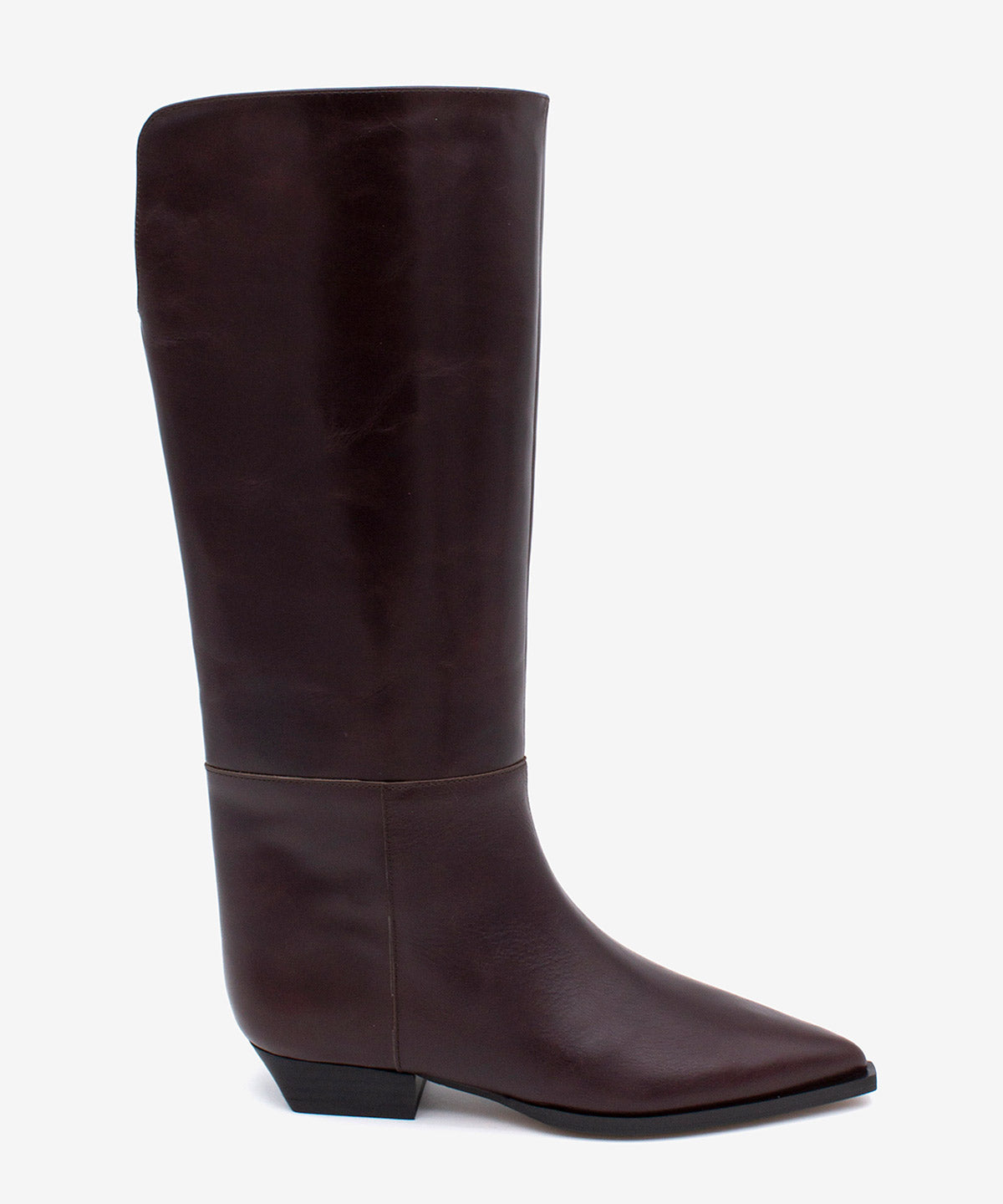 EMIRA - Bota alta de estilo western con puntera fina en piel lisa semibrillo - Zapatos m. oscuro - Zapatos de mujer Ángel Alarcón - Women Shoes 2026