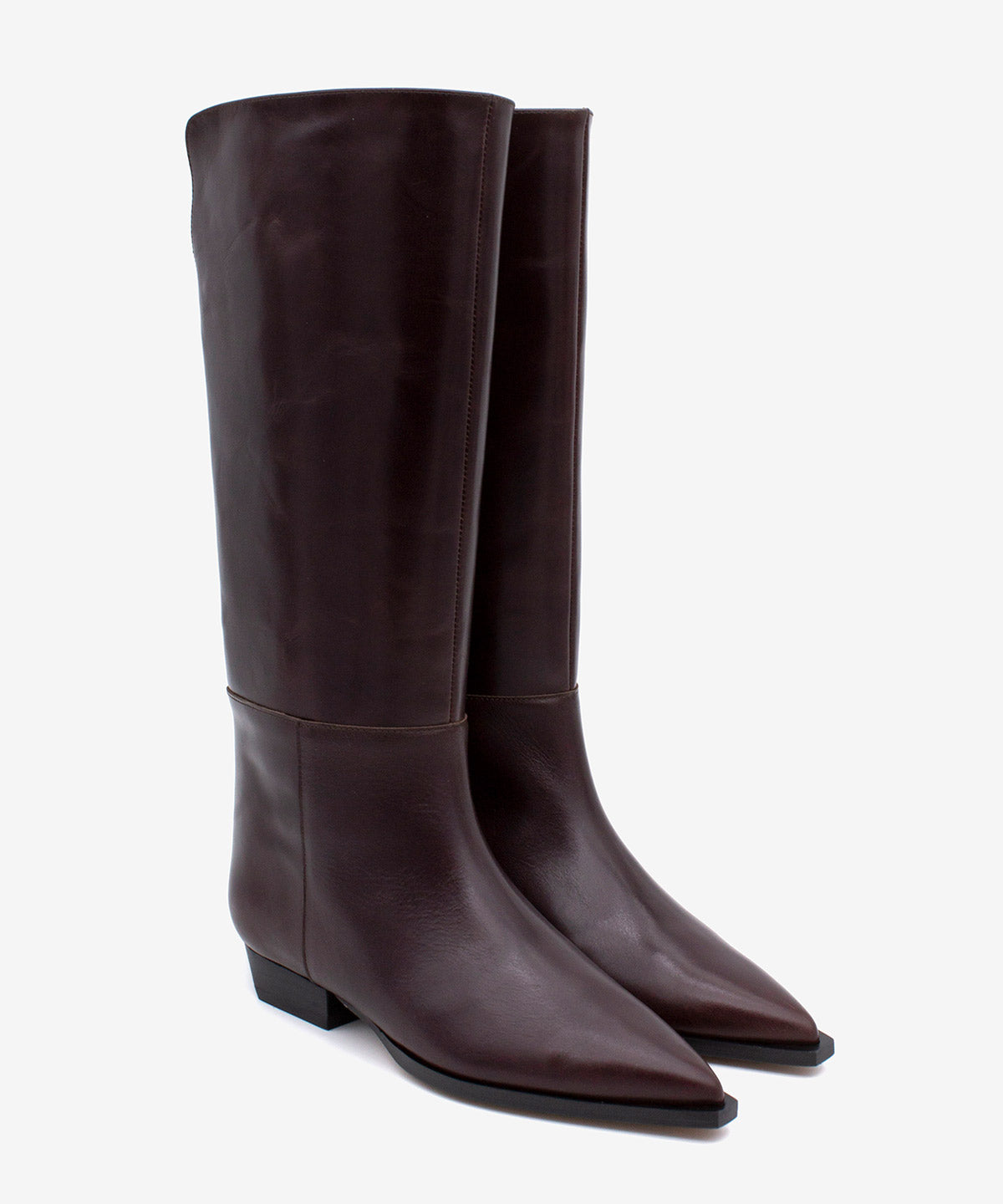 EMIRA - Bota alta de estilo western con puntera fina en piel lisa semibrillo - Zapatos Negros - Zapatos de mujer Ángel Alarcón - Women Shoes 2026