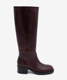 ICITA - Bota alta cómoda de tacón bajo con suela de goma en piel lisa semibrillo - Zapatos m. oscuro - Zapatos de mujer Ángel Alarcón - Women Shoes 2026