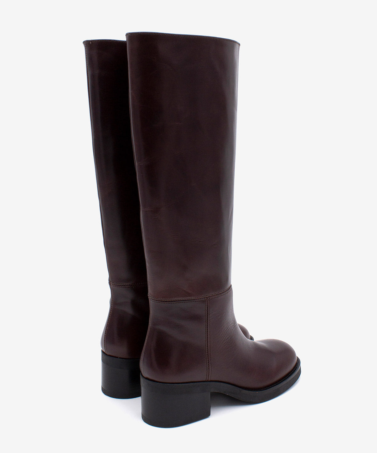 ICITA - Bota alta cómoda de tacón bajo con suela de goma en piel lisa semibrillo - Zapatos m. oscuro - Zapatos de mujer Ángel Alarcón - Women Shoes 2026