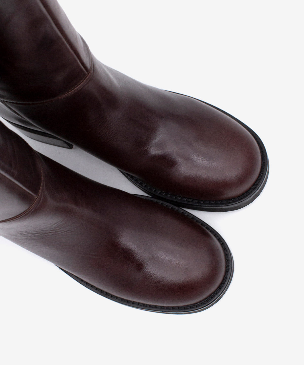 ICITA - Bota alta cómoda de tacón bajo con suela de goma en piel lisa semibrillo - Zapatos m. oscuro - Zapatos de mujer Ángel Alarcón - Women Shoes 2026