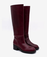 ICITA - Bota alta cómoda de tacón bajo con suela de goma en piel lisa semibrillo - Zapatos m. oscuro - Zapatos de mujer Ángel Alarcón - Women Shoes 2026