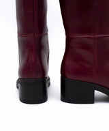 ICITA - Bota alta cómoda de tacón bajo con suela de goma en piel lisa semibrillo - Zapatos m. oscuro - Zapatos de mujer Ángel Alarcón - Women Shoes 2026