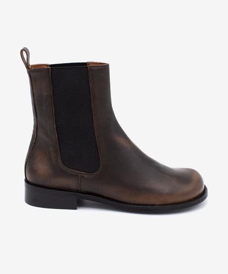 LYANA - Botín Chelsea de mujer con tacón bajo cómodo en piel cepillada - Zapatos taupe - Zapatos de mujer Ángel Alarcón - Women Shoes 2026