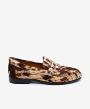 DAPHNE - Mocasín con corte fruncido y suela rubber de pelo estampado - DARK BROWN - Zapatos de mujer Ángel Alarcón - Women Shoes 2026