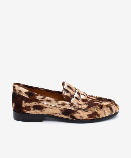 DAPHNE - Mocasín con corte fruncido y suela rubber de pelo estampado - DARK BROWN - Zapatos de mujer Ángel Alarcón - Women Shoes 2026