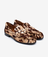 DAPHNE - Mocasín con corte fruncido y suela rubber de pelo estampado - DARK BROWN - Zapatos de mujer Ángel Alarcón - Women Shoes 2026