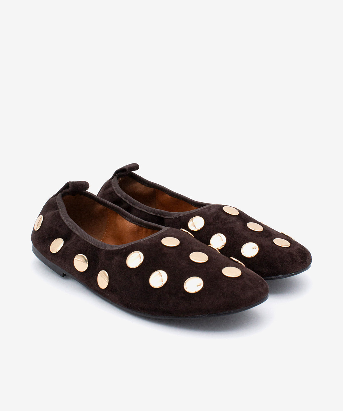 FELICIA - Bailarina con tachas de estilo rock & roll de ante - Zapatos m. oscuro - Zapatos de mujer Ángel Alarcón - Women Shoes 2026