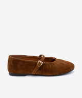 JENNA - Merceditas cómodas que se adaptan al pie de ante - Zapatos color camel - Zapatos de mujer Ángel Alarcón - Women Shoes 2026