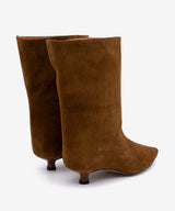 LAIVA - Bota gaucha de caña media de serraje con tacón de madera - Zapatos marrones - Zapatos de mujer Ángel Alarcón - Women Shoes 2026