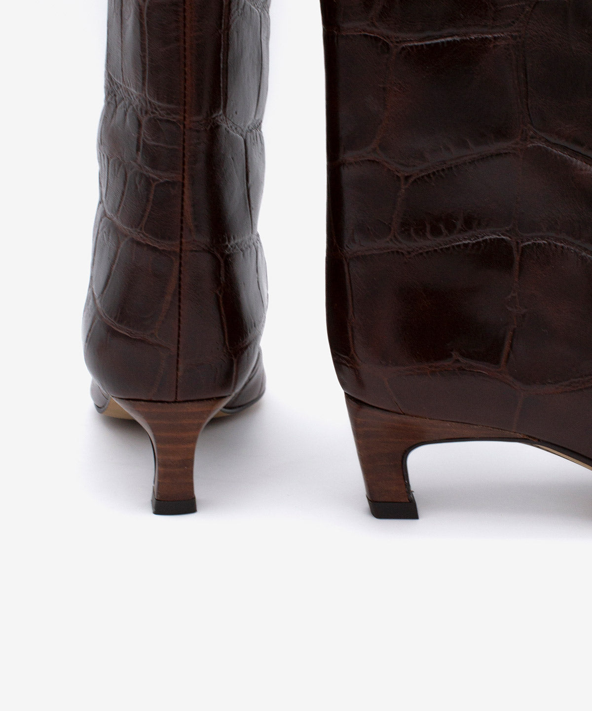 ELISHA - Bota gaucha de caña baja y tacón cómodo de piel print croco - Zapatos m. oscuro - Zapatos de mujer Ángel Alarcón - Women Shoes 2026
