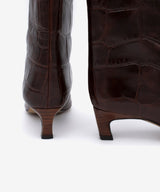 ELISHA - Bota gaucha de caña baja y tacón cómodo de piel print croco - Zapatos m. oscuro - Zapatos de mujer Ángel Alarcón - Women Shoes 2026