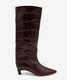 GEMINA - Bota alta de tacón fino de piel print croco - Zapatos m. oscuro - Zapatos de mujer Ángel Alarcón - Women Shoes 2026
