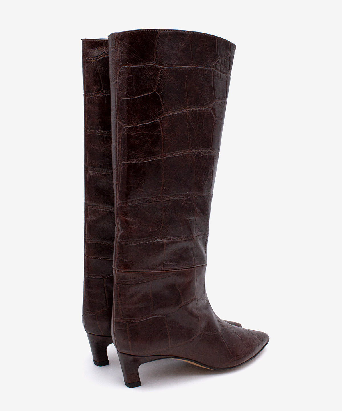 GEMINA - Bota alta de tacón fino de piel print croco - Zapatos m. oscuro - Zapatos de mujer Ángel Alarcón - Women Shoes 2026