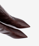 GEMINA - Bota alta de tacón fino de piel print croco - Zapatos m. oscuro - Zapatos de mujer Ángel Alarcón - Women Shoes 2026
