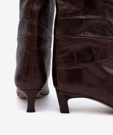 GEMINA - Bota alta de tacón fino de piel print croco - Zapatos m. oscuro - Zapatos de mujer Ángel Alarcón - Women Shoes 2026
