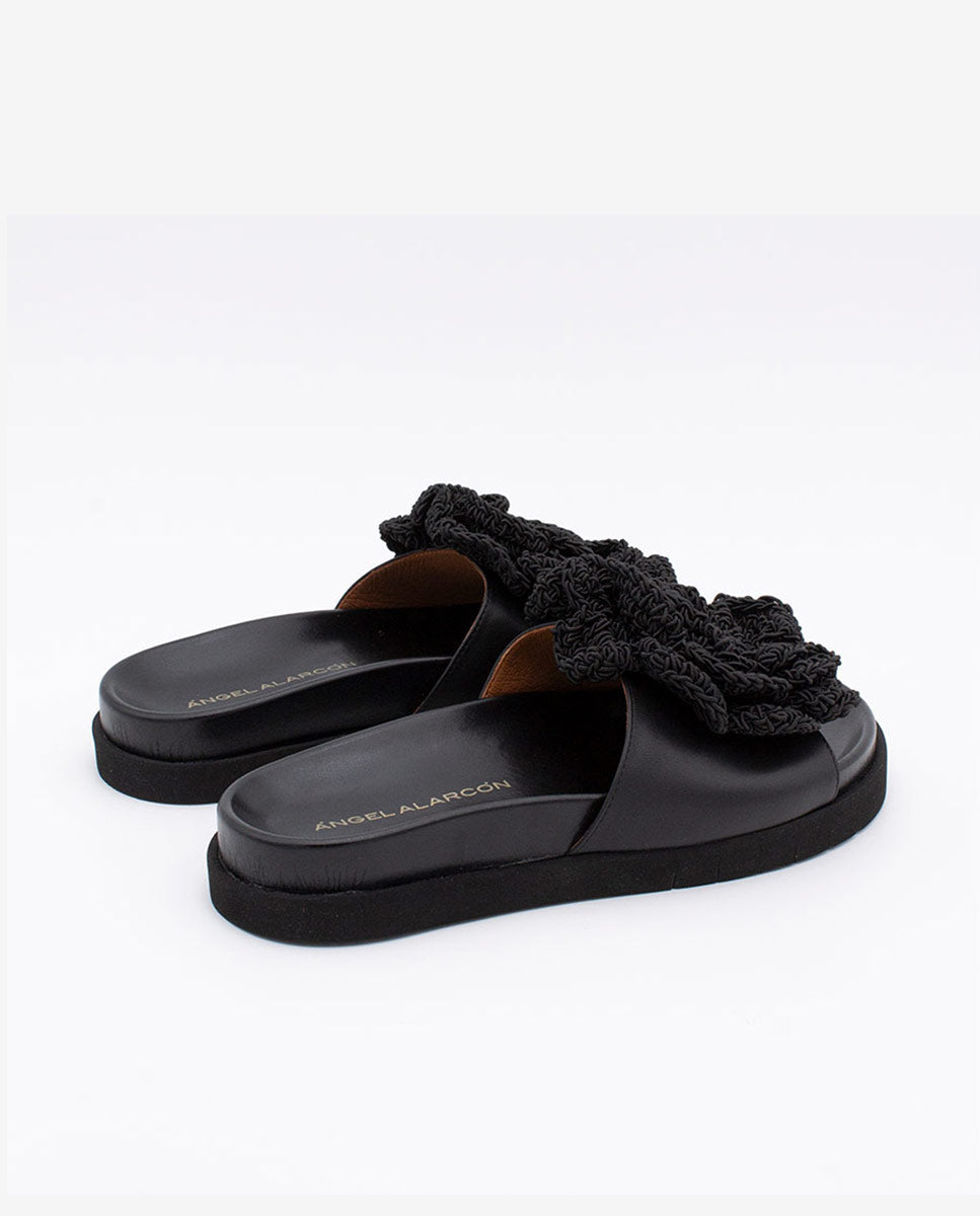 JULIA - Zapatos planos de mujer de planta BIO y pala de piel – negro – Talla 40 – Ángel Alarcón