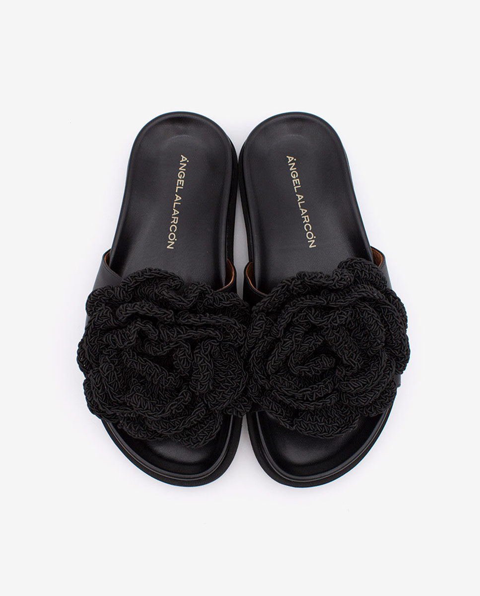 JULIA - Zapatos planos de mujer de planta BIO y pala de piel – negro – Ángel Alarcón