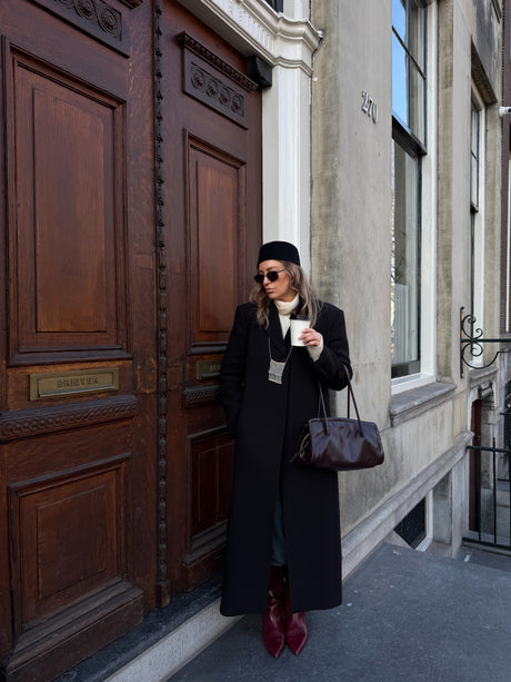 GAELLE – Bota de mujer de caña alta y tacón mini de piel con brillo