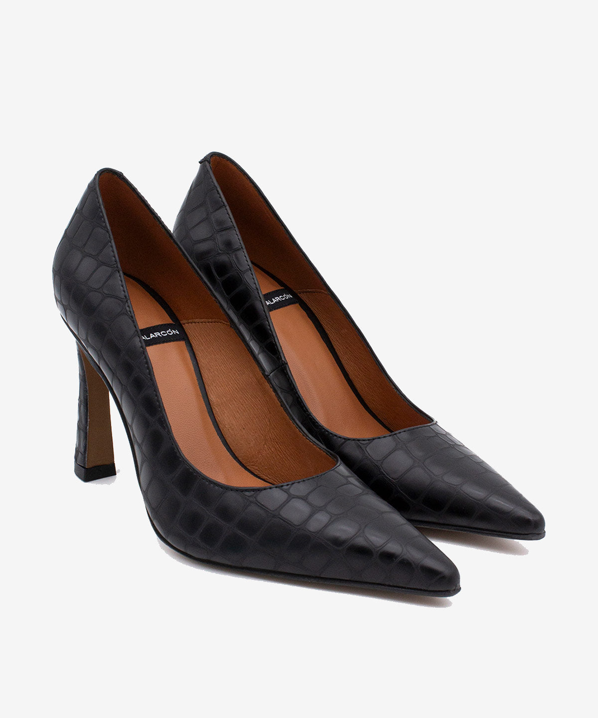 Stiletto piel print Negro